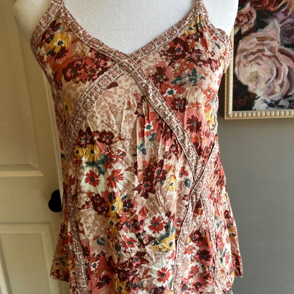 NWT Babydoll Tank Top Size‎ XS Women's Floral Sleeveless Y2K Romantic Whimsical - Picture 2 of 10